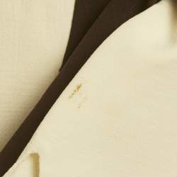 Pre Owned فستان كريستيان ديور صوف كريمي/أحمر غير متماثل مقاس صغير (سمول)