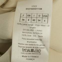 Pre Owned فستان كريستيان ديور صوف كريمي/أحمر غير متماثل مقاس صغير (سمول)