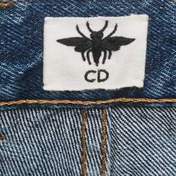 Pre Owned بنطلون جينز ديور دينم  مغسول بحجر أزرق قصة عادية مقاس متوسط (ميديم)