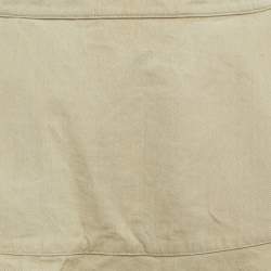 Pre Owned Christian Dior Beige Cotton Canvas Flared Mini Skirt M