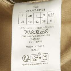 Pre Owned Christian Dior Beige Cotton Canvas Flared Mini Skirt M