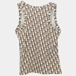 Pre Owned تيشيرت بدون أكمام كريستيان ديور تروتر بني مقاس صغير فئة 36