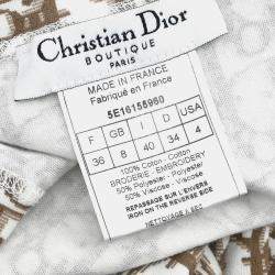 Pre Owned تيشيرت بدون أكمام كريستيان ديور تروتر بني مقاس صغير فئة 36