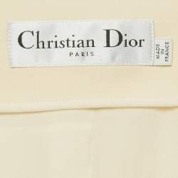 Pre Owned Christian Dior Cream Wool and Silk Off-Shoulder Top M