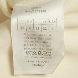 Pre Owned Christian Dior Cream Wool and Silk Off-Shoulder Top M