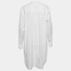 مملوكة مسبقًا فستان ميني كريستيان ديور قطن أبيض بثنيات مقاس متوسط - ميديم