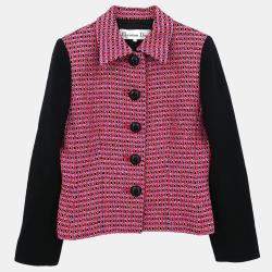 مملوكة مسبقًا Christian Dior Single Black/Pink Breasted Jacket Pink #38