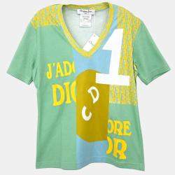 مملوكة مسبقًا Christian Dior Short Sleeve T-shirt Top Light Green F 38