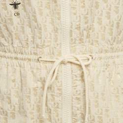 مملوكة مسبقًا بلايسوت ديور نسيج أوبليك أبيض / ذهبي مع غطاء للرأس مقاس كبير ( لا رج )