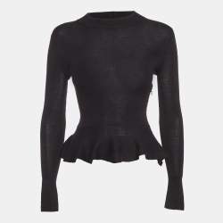 مملوكة مسبقًا Christian Dior Black Cashmere High Neck Top S