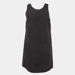 Pre Owned Dior Black Wool Blend A-Line Mini Dress L