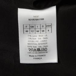 مملوكة مسبقًا فستان ديور أسود بتداخل صوفي إيه-لاين صغير مقاس كبير