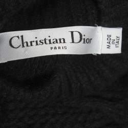 Pre Owned Christian Dior Black Wool Blend Fringed Sweater S