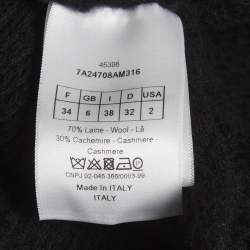 Pre Owned Christian Dior Black Wool Blend Fringed Sweater S