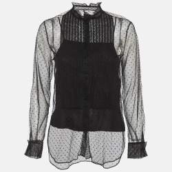مملوكة مسبقًا بلوزة ديور بلاك بلاميتيس تول شير مقاس صغير (سمول)