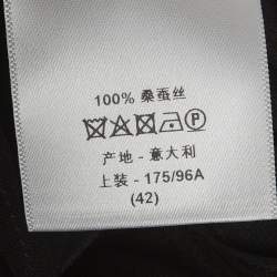 Pre Owned بلوزة ديور تول سوداء مرصعة بالخرز كبيرة