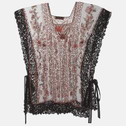 Pre Owned بلوزة ديور تول سوداء مرصعة بالخرز كبيرة