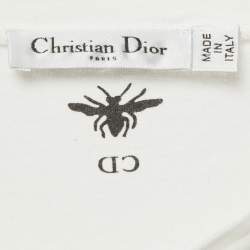 Pre Owned Dior Ivory J'Adior 8 Print Cotton & Linen T-Shirt M