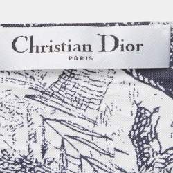 Pre Owned Dior Navy Blue Toile de Jouy Sauvage Silk Poncho One Size