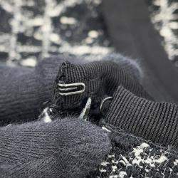 Pre Owned Dior Macrocannage Tweed Short Flare Dress Size 34 Black