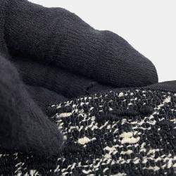 Pre Owned Dior Macrocannage Tweed Short Flare Dress Size 34 Black