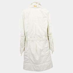 Pre Owned Christian Dior Single Breasted Coat White #38
