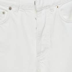 Pre Owned Christian Dior White Denim Straight Fit Jeans XS/Waist 24"