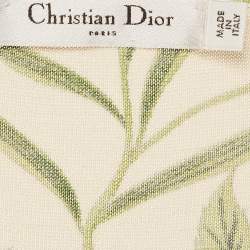 Pre Owned Christian Dior Multicolor Floral Print Jersey and Silk Top 