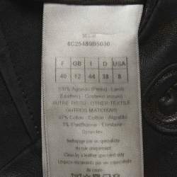Pre Owned Christian Dior Black Leather Skinny Pants M