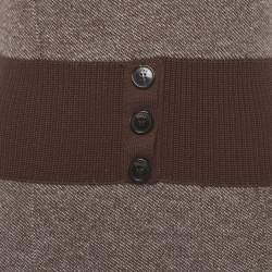 Pre Owned Christian Dior Brown Wool Knit Short Dress L