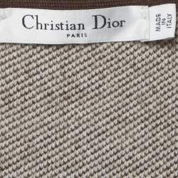 Pre Owned Christian Dior Brown Wool Knit Short Dress L