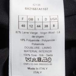 Pre Owned Christian Dior Blue Crepe Wool Midi Dress M