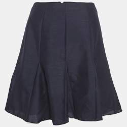 Pre Owned تنورة كريستيان ديور صوف مزيج كحلي منتشرة صغيرة