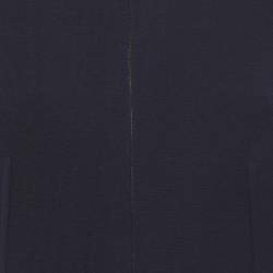 Pre Owned Christian Dior Blue Jersey Zip-Up Flared Midi Dress L