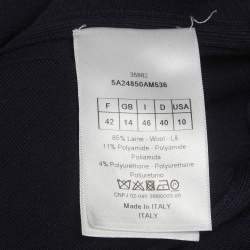 Pre Owned Christian Dior Blue Jersey Zip-Up Flared Midi Dress L