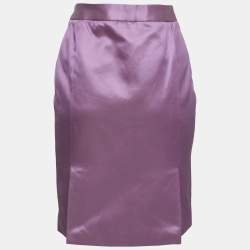 مملوكة مسبقًا تنورة كريستيان ديور جاباردين بنفسجي بقصة ضيقة مقاس متوسط (ميديوم)