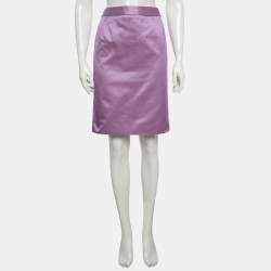 مملوكة مسبقًا تنورة كريستيان ديور جاباردين بنفسجي بقصة ضيقة مقاس متوسط (ميديوم)