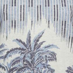 Pre Owned Christian Dior Palm Tree Print Scoop Neck T-Shirt XS