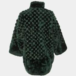 Pre Owned Christian Dior Boutique Fourrure Vintage Green Fur Double Breasted Coat XL