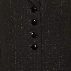 Pre Owned Christian Dior Vintage Black Lurex Crepe Blazer M 