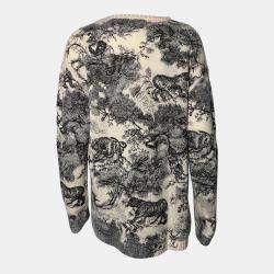 Pre Owned Dior Beige Printed Knit Sweater
