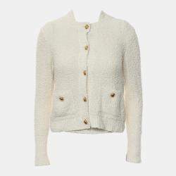 Pre Owned مجموعة ديور سترة وقميص بدون أكمام من القطن الأبيض الملمس