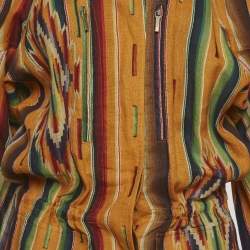 Pre Owned Christian Dior Boutique Multicolor Linen Button Front Jacket M