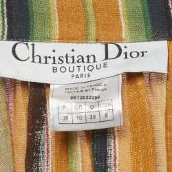 Pre Owned Christian Dior Boutique Multicolor Linen Button Front Jacket M