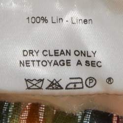 Pre Owned Christian Dior Boutique Multicolor Linen Button Front Jacket M