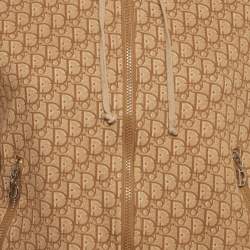 Pre Owned Christian Dior Boutique Brown Monogram Cotton Knit Rasta Hoodie L