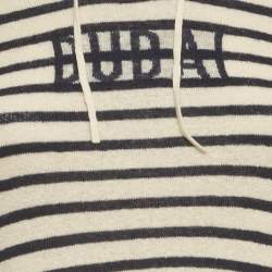 Pre Owned Christian Dior Striped Knit Lace-Up Top S