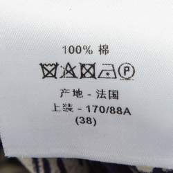 Pre Owned Dior Navy Blue/Off White Cotton Off Shoulder La Roue De La Fortune Dress M