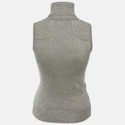 Pre Owned Dior Vintage Grey Wool Knit Turtleneck Jumper S