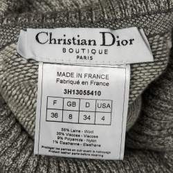 Pre Owned Dior Vintage Grey Wool Knit Turtleneck Jumper S